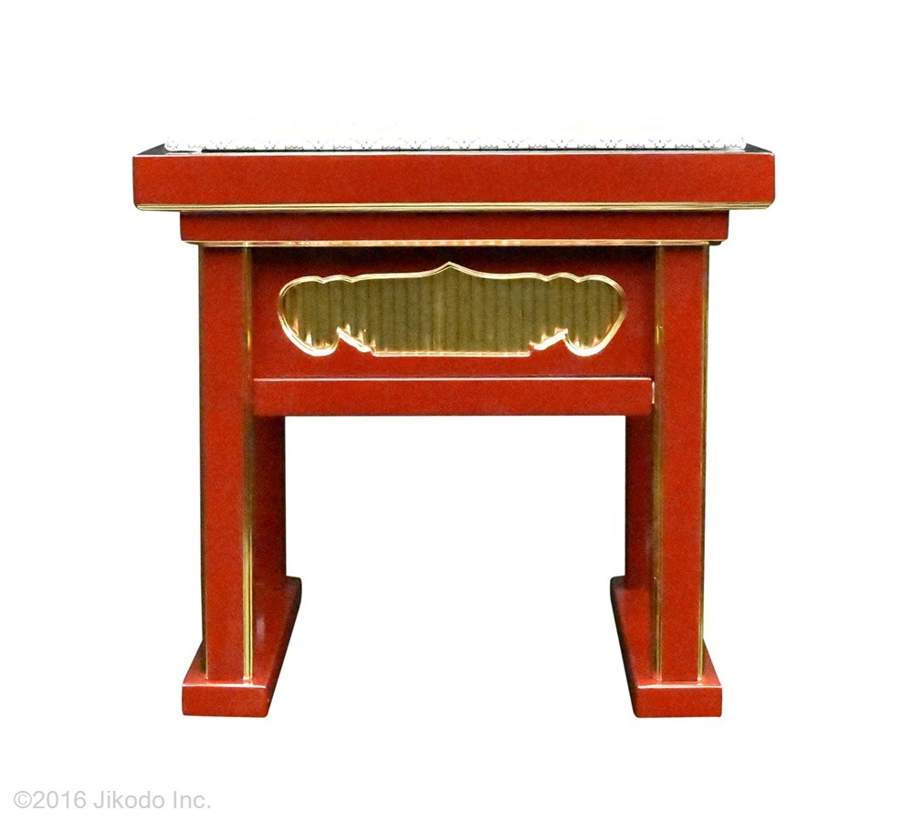 【寺院仏具】幅約43センチ　潤み塗りの背高経机用椅子　　(受注生産品)（商品管理番号11028u）