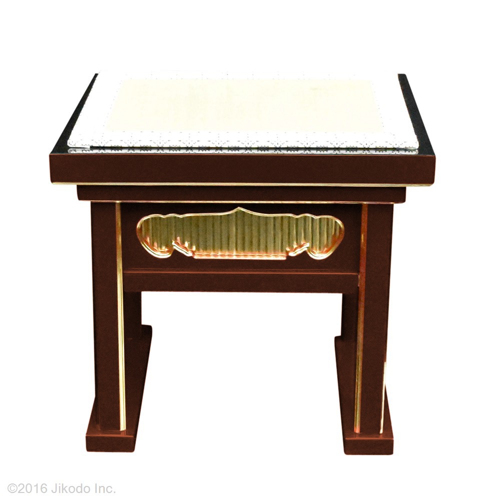 【寺院仏具】幅約43センチ　潤み塗りの背高経机用椅子　　(受注生産品)（商品管理番号11028u）