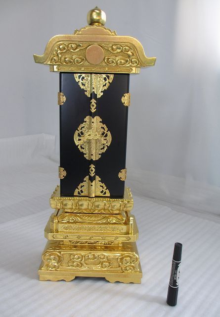 【特別販売品】純三方金　中京形五重過去帳回位牌　9号　ガラス無(総高さ61㎝)長期在庫品の為特価価格　高級仏具通販　(管理番号7664)