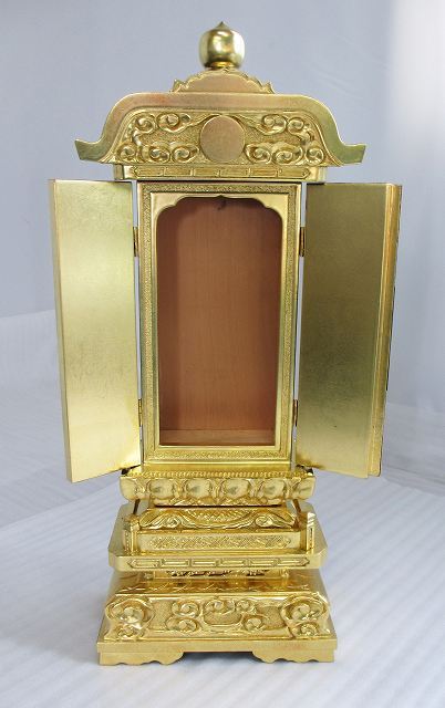 【特別販売品】純三方金　中京形五重過去帳回位牌　9号　ガラス無(総高さ61㎝)長期在庫品の為特価価格　高級仏具通販　(管理番号7664)