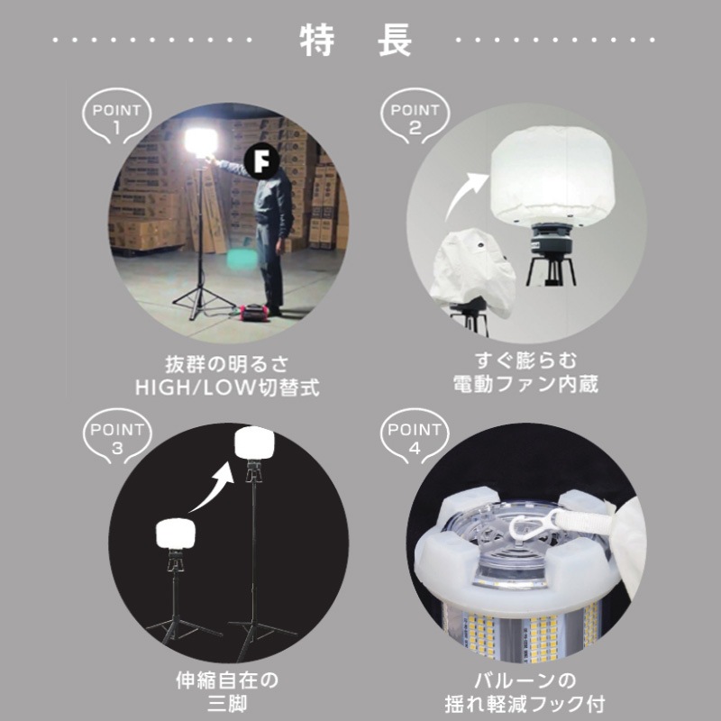 ○[即納在庫有り] FBA-120L-50K 日動工業 NICHIDO LEDバルーンライト 