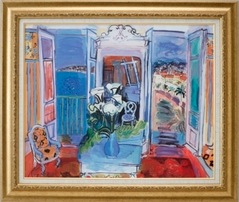 【代引不可】開かれた窓の室内 デュフィ【世界の名画・複製画・ポスター・レプリカ】【送料無料】【smtb-k】【w2】【FS_708-7】【H2】