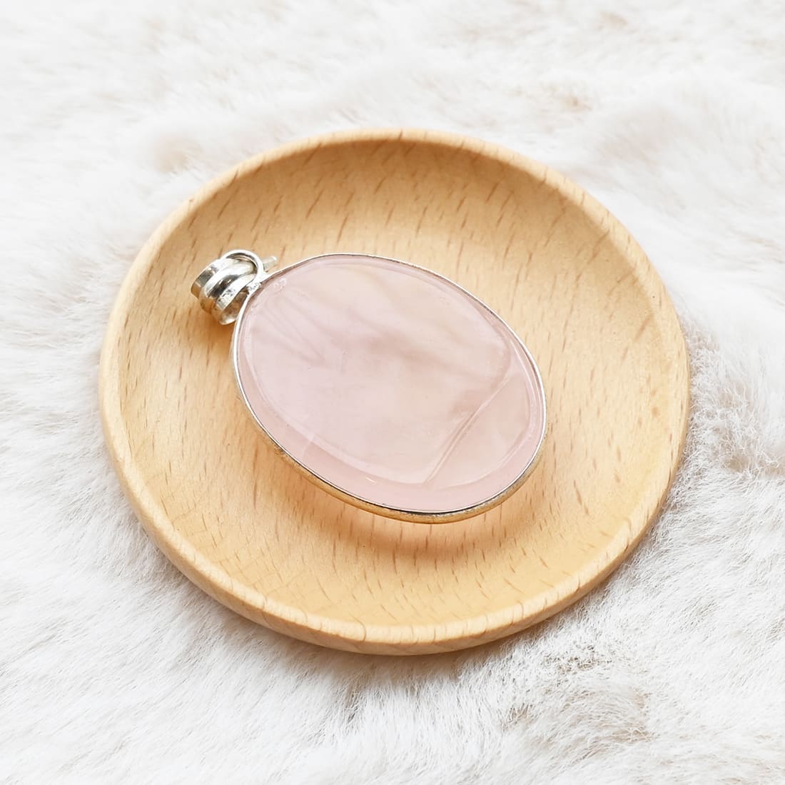 ペンダントトップ（ローズクォーツ・楕円）