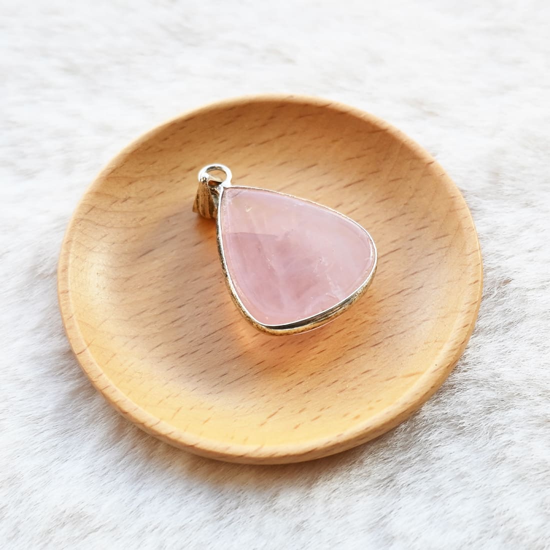 ペンダントトップ(ローズクォーツ・しずく)