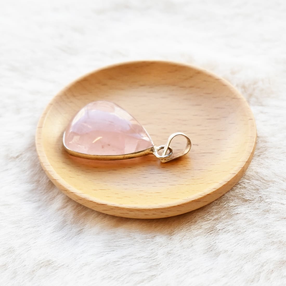 ペンダントトップ(ローズクォーツ・しずく)