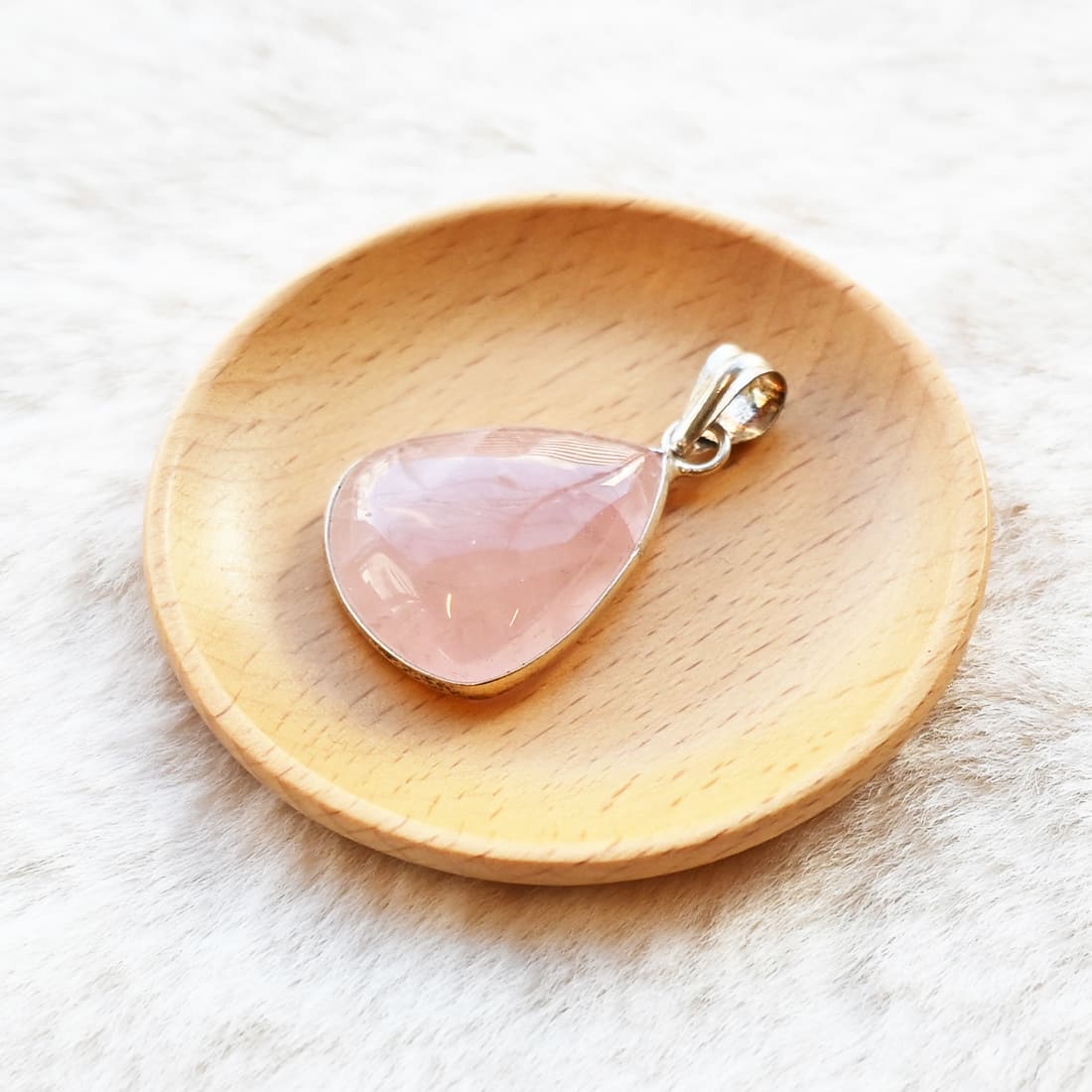 ペンダントトップ(ローズクォーツ・しずく)
