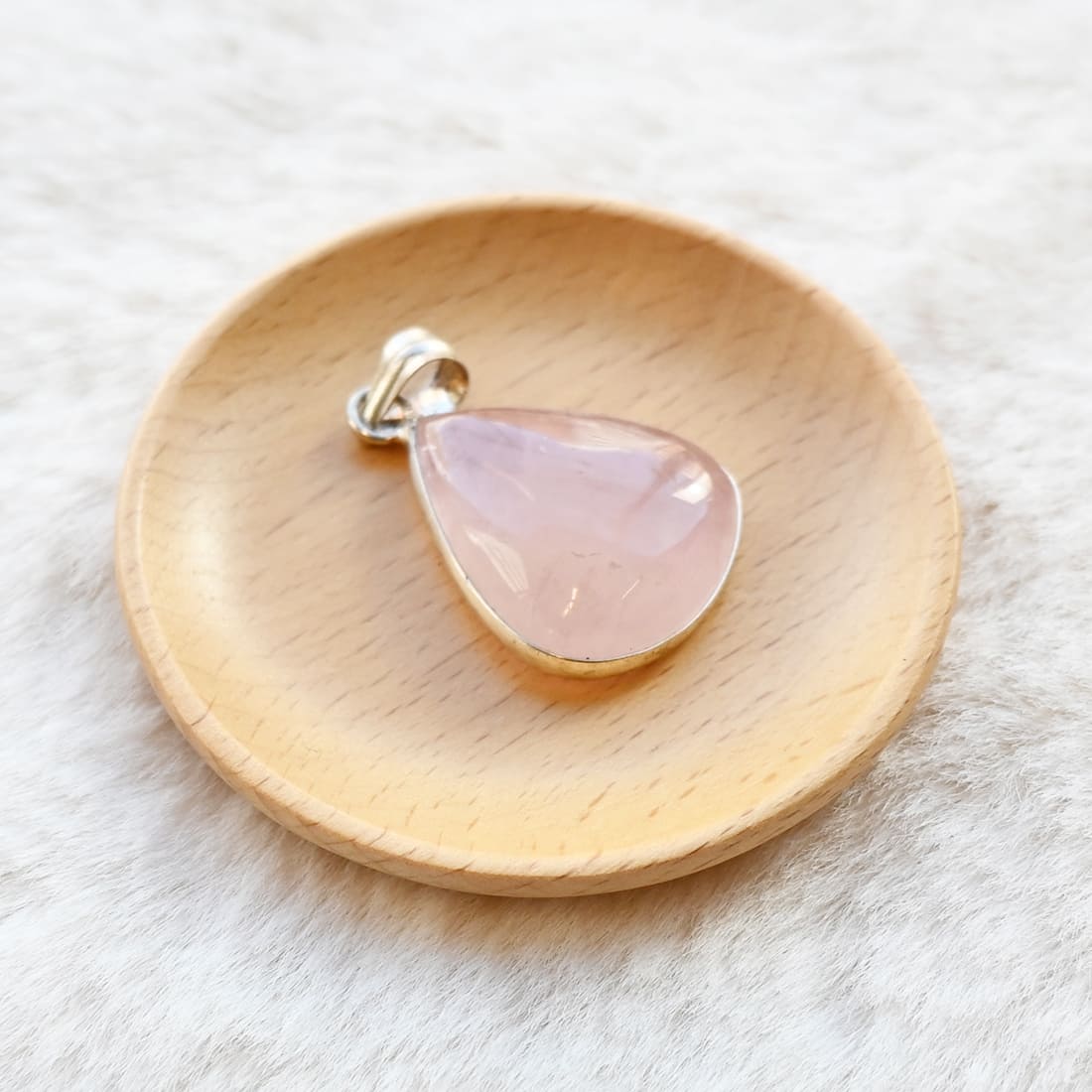 ペンダントトップ(ローズクォーツ・しずく)