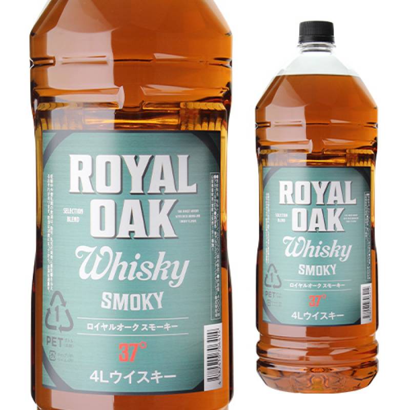 【4本までで1梱包】 ロイヤルオーク スモーキー (旧ピーテッド) ウイスキー 37度 4L(4000ml）ジャパニーズ ウイスキー royal oak japanese whisky[長S] ウイスキー ウィスキー