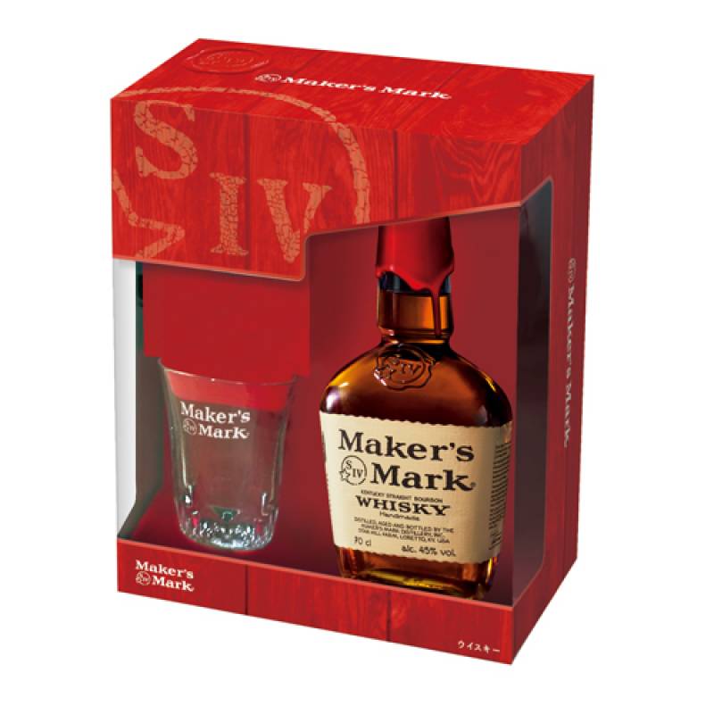 [新品] ウイスキーセット　知多　メーカーズマーク(うすづくりグラス付) Maker's Mark メーカーズマーク 700ml オリジナルうすづくり