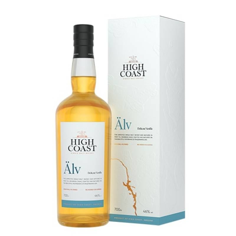 ハイコースト シングルモルトウイスキー エルヴ 46度 700ml スウェーデン 北欧 100%ノンピートモルト 1stフィルバーボンカスクにて6年熟成  (旧ボックス蒸溜所) HIGH COAST