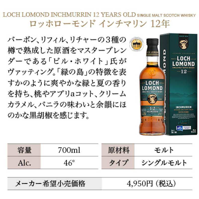 送料無料 ロッホローモンド蒸留所 12年熟成 3種飲み比べセット ロッホ