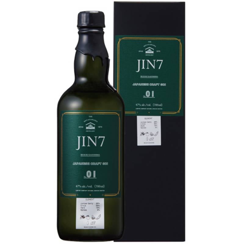 JIN7 series 01 ジンシチ ジャパニーズ クラフトジン 700ml 47度 大山甚七商店 国産 JAPANESE CRAFT GIN 鹿児島産 近塚だいだい ボタニカル 使用 長S