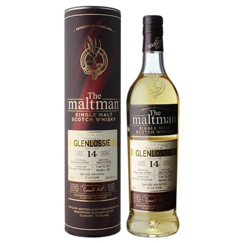 ウイスキー The maltman Glenlossie 14 Years ザ モルトマン グレンロッシー 14年 2007 Y'sカスク 700ml 51度