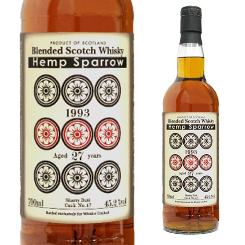 ヘンプスパロー ブレンデッドスコッチウイスキー 1993 45.2度 700ml