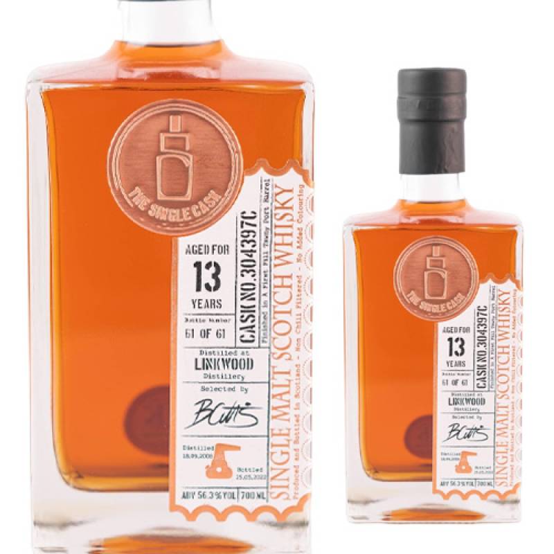 リンクウッド 13年 2008 1stフィル トゥニーポートバレル #304397C 56.3度 700ml<br>シングルキャスク シングルカスク ウイスキー スペイサイド シングルモルト 虎S