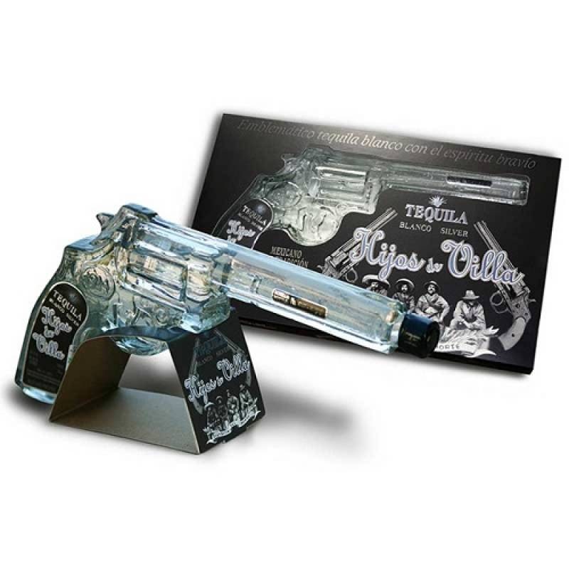 イホス デ ビジャ リボルバーボトル 200ml 40度 テキーラ 飾りボトル グラス付き 箱付き リボルバー型 スピリッツ TEQUILA 長S