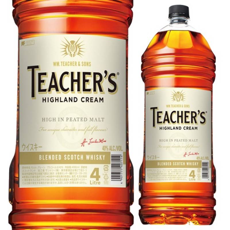 ティーチャーズ 40度 4000ml 700ml換算 941円(税込) スコッチ ブレンデッド ブレンデッドウイスキー ウイスキー 4L 大容量 八幡