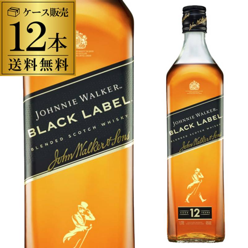 送料無料】 ケース販売 ジョニーウォーカー12年 黒ラベル 1L×12本