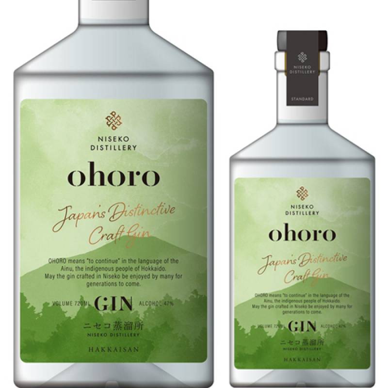 ohoro GIN スタンダード 700ml 47度 ニセコ蒸溜所 NISEKO DISTILLERY 北海道 国産  おほろ オホロ クラフト ジン WGA 2024 世界最高賞 SFWSC 2023 金賞受賞 長S