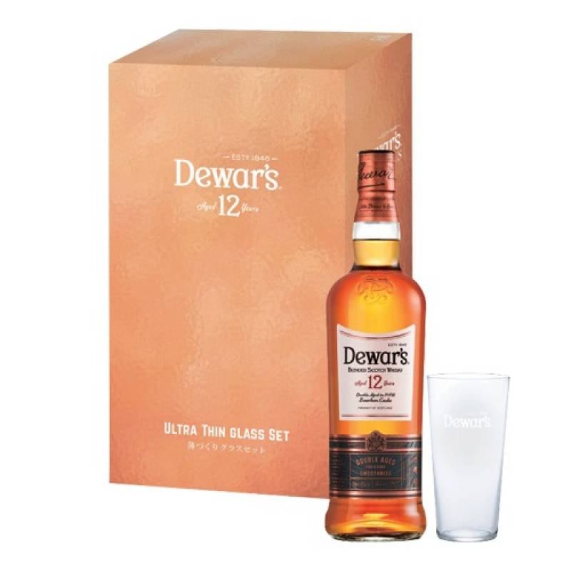 デュワーズ 12年 薄づくりグラス付 ギフト セット 40度 700ml　スコッチ ブレンデッド DEWAR'S ウイスキー プレゼント 贈り物 長S