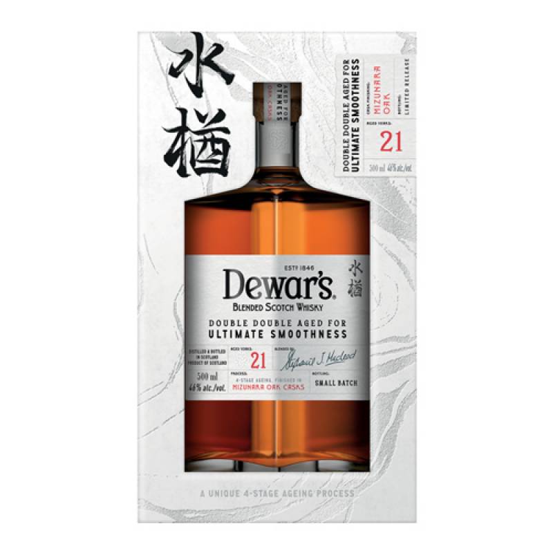 デュワーズ ダブルダブル 21年 ミズナラ 500ml 46度 水楢 箱付き
