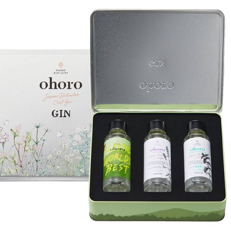 ohoro GIN スタンダード オリジナル缶BOX 入 100ml × 3本セットニセコ蒸溜所 NISEKO DISTILLERY 北海道 国産 おほろ オホロ ラベンダー ハッカ クラフト ジン WGA 2024 世界最高賞 SFWSC 2023 金賞受賞 長S