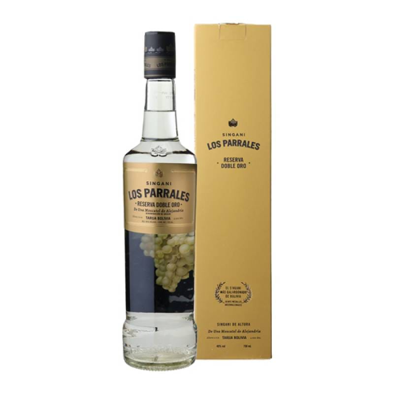 ロスパラレス ダブルオロ 750ml 40度<br>シンガニ LOS PARRALES RESERVA DOBLE ORO ボリビア マスカット オブ アレキサンドリア 蒸溜酒 ブランデー スピリッツ SFWSC2022 ダブルゴールド獲得 長S