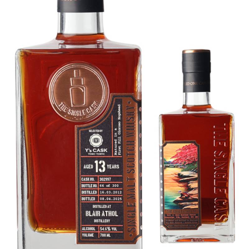 お一人様3本まで ザ シングルカスク ブレアアソール 13年 2012 1stフィル オロロソシェリー ホグスヘッド Y'sカスク 700ml 54.6度 弊社限定 シングルキャスク ハイランド スコットランド ウイスキー シングルモルト 長S<br>通常売価16,800円＋税より発売記念特価3,000円OFF