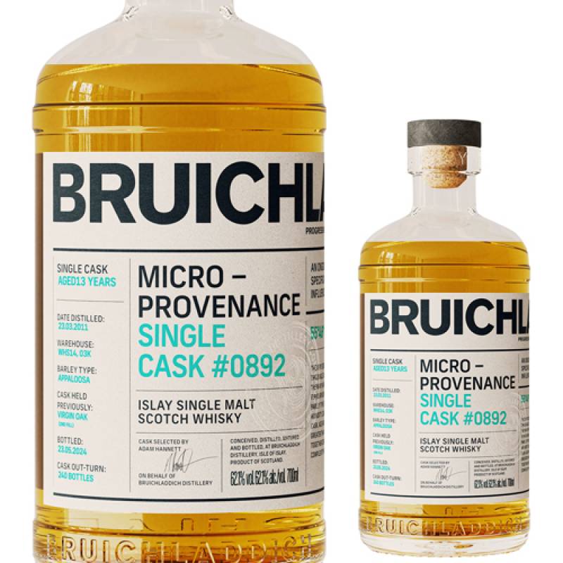 ブルックラディ マイクロ プロベナンス シングルカスク #0892 700ml 62.1度 700ml ブルイックラディ アイラ シングルモルト ウイスキー 長S