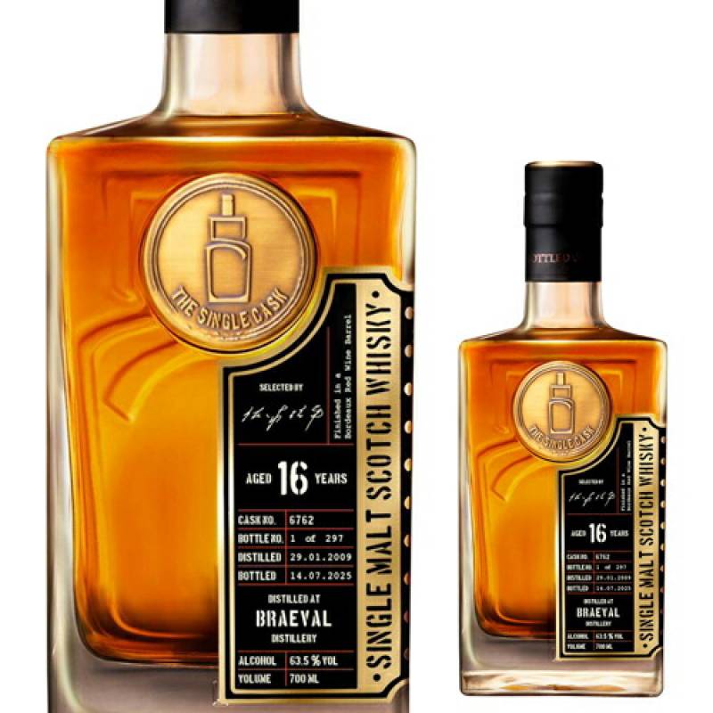 ブレイヴァル 16年 2009 ボルドーレッドワインバレル シングルキャスク 700ml 63.5度 シングルカスク スペイサイド スコットランド ウイスキー シングルモルト 虎S