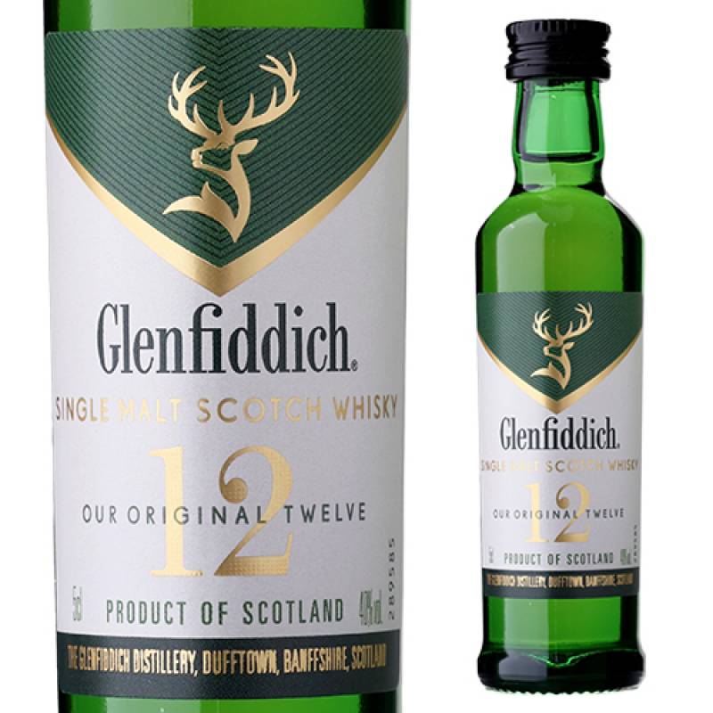 グレンフィディック12年 40度 50ml ミニチュアボトル スコッチ ウイスキー スペイサイド シングルモルト glenfiddich scotch whisky 長S