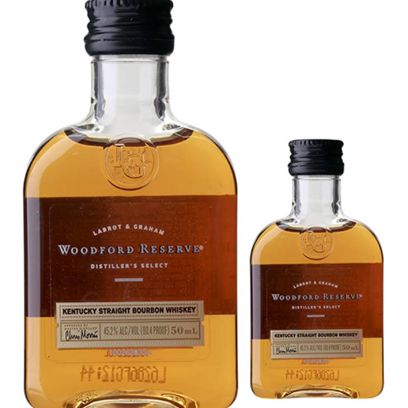 オールドテイラーなど　バーボンウイスキー古酒　ミニボトル　5本セット　未開封 ウッドフォードリザーブ 50ml 43度 ミニチュアボトル＜正規＞<br