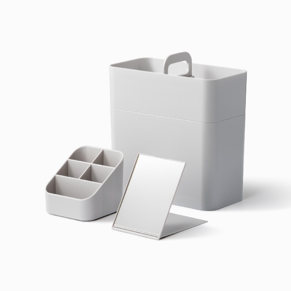 THREE スリー　メイクボックス グレー 収納　コスメ THREE スリー メイクボックス グレー 収納 コスメ