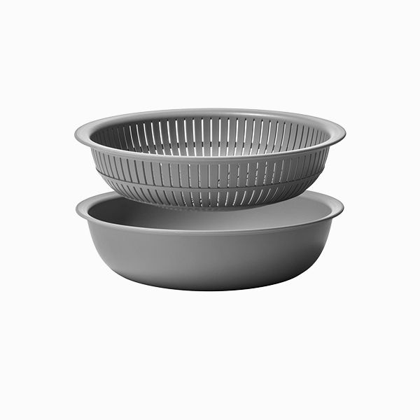 ライクイット 米研ぎにもつかえるザルとボウル Colander&Bowl グレー ライクイット 米とぎにも使えるザルとボウル グレー（浅型