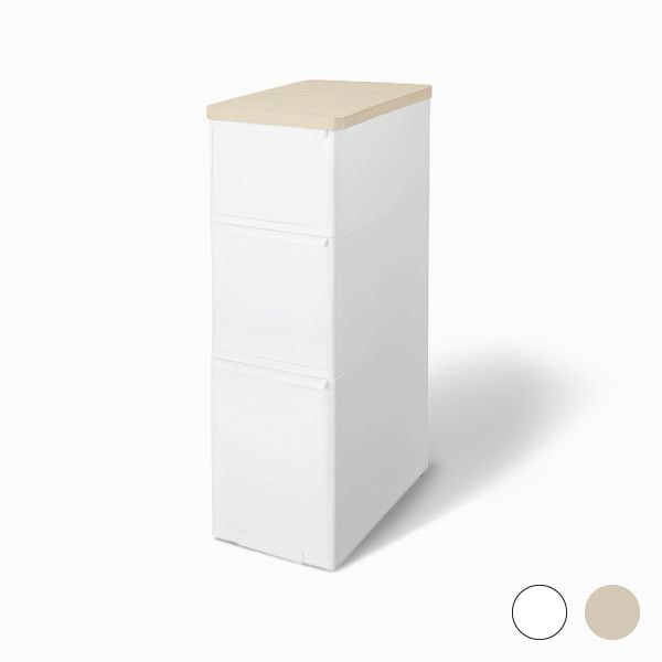 組み合わせて使える収納ケース ミディM 3個組 オールホワイト MOS-02L