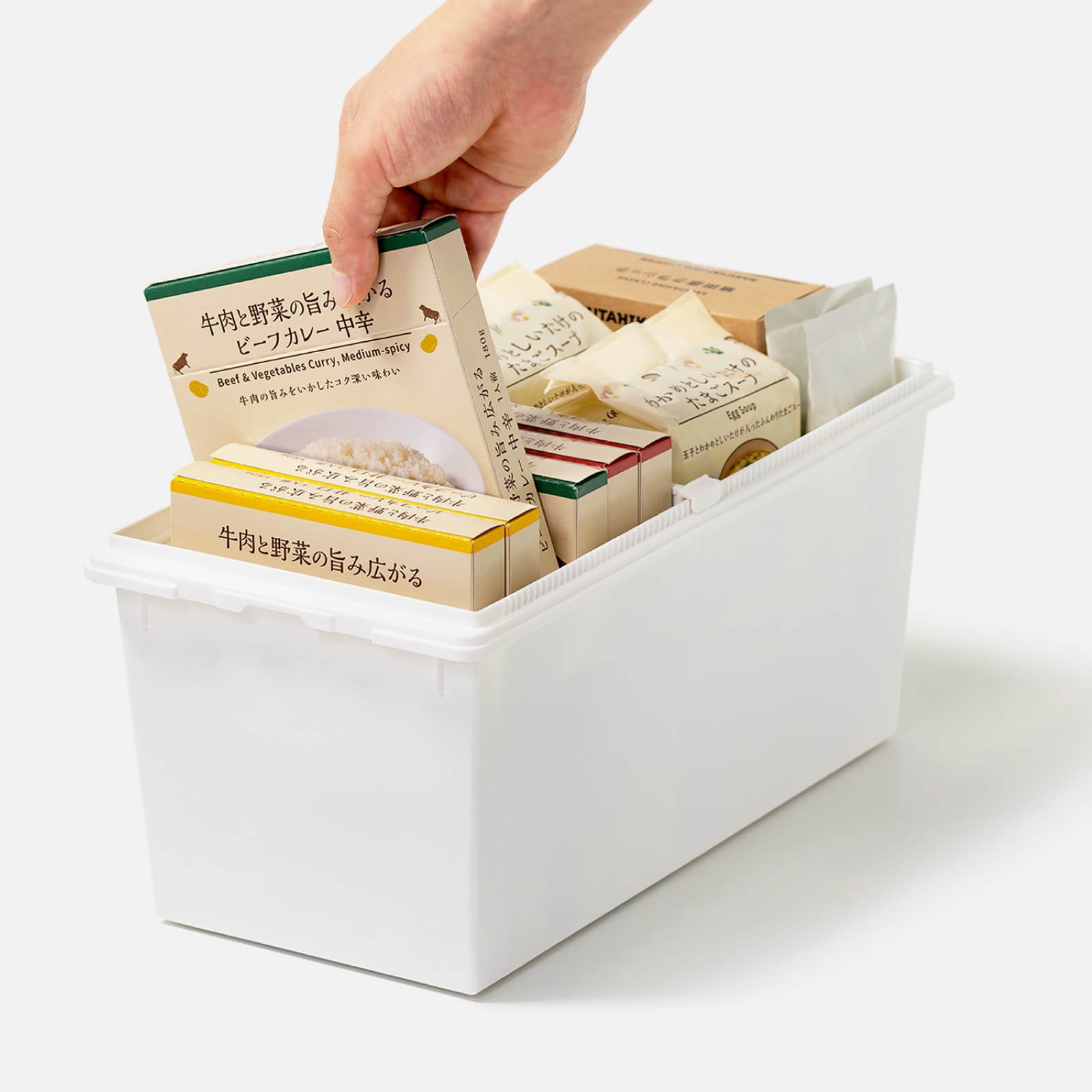 ライクイット 積み重ねても中が見える フタ付きボックス スリム