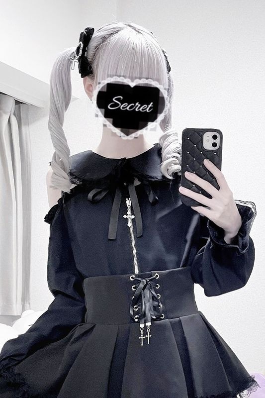 【MA*RS】肩開きクロスZIPスライダーブラウス - ブラック size-F