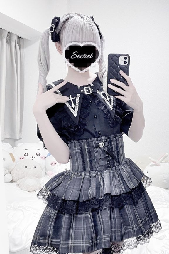 今季新作刺繍ブラウス　超美品　38サイズ　3.7万 MA*RS】BIG襟クロス刺繍ブラウス - ブラック size-F | 地雷系・量産型