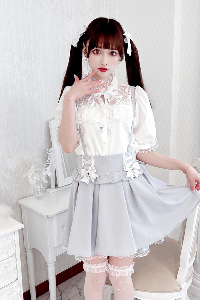 MA*RS】Wスピンドルリボンスカパン - サックス size-F | 地雷系・量産  