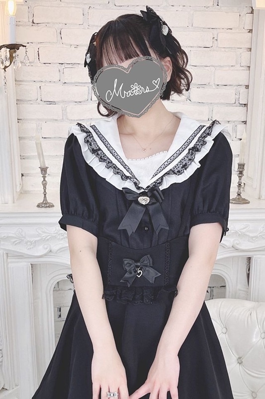 MA*RS フード付きブラックポンチョ MARS リボン付きボリュームファー