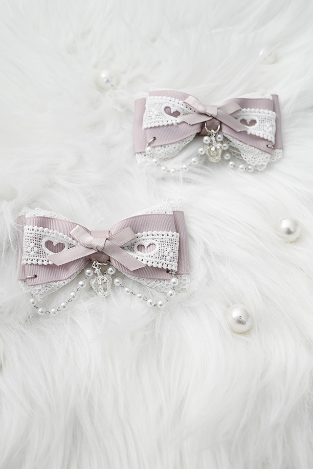 Princess Melody】クラウン×ハートレースりぼんクリップ 2個SET