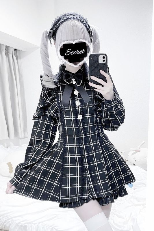 【MA*RS】【２点SET】ビジューボタン肩フリルセットアップ - BLK/ホワイト size-F