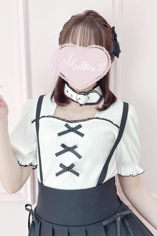 【MA*RS】ハートベルト付きテレコトップス - ホワイト size-F