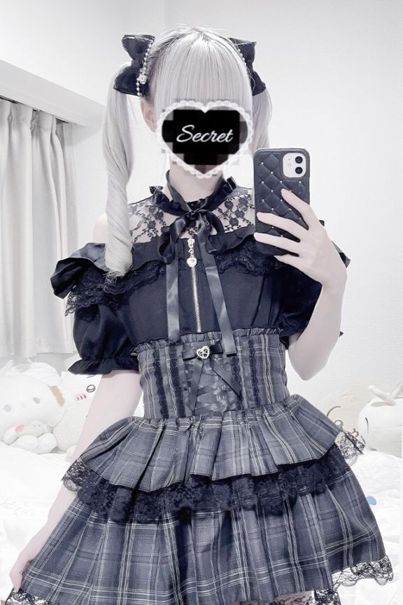 MA*RS】肩開きフリルスライダーブラウス - BLK/BLK size-F | 地雷系