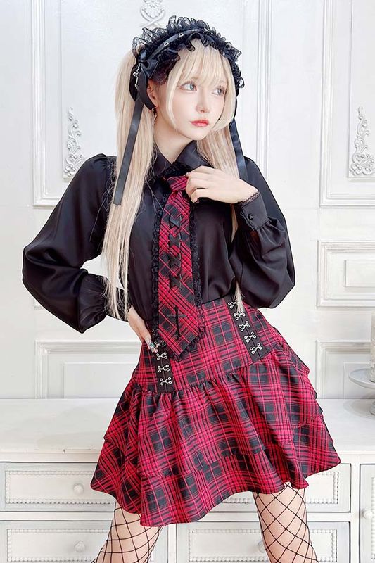 地雷 プリメロ セーラー ブラウス リボン プリーツ スカパン セットアップ ❤︎ 地雷 プリメロ セーラー ブラウス リボン プリーツ スカパン