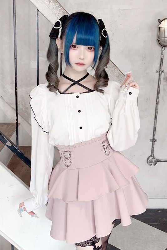 rosy monster★新品未使用★フリルマントブラウス＆フリルリブニット 9/20～【MORE FINAL SALE】frill mant blouse【2色展開】※9/25頃