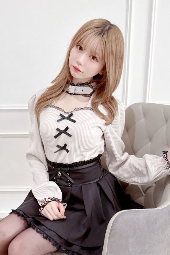 MA＊RS豹柄ベルト付き♡ ベアオールインワン　MARS サロペット MA*RS】ハートベルト付きテレコトップス - PNK/ブラック size-F | 地雷