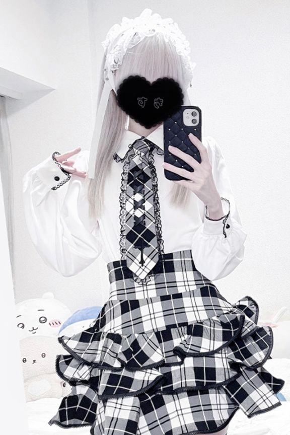 MA*RS】クロス刺繍ネクタイ付きブラウス - WHT/ブラック size-F