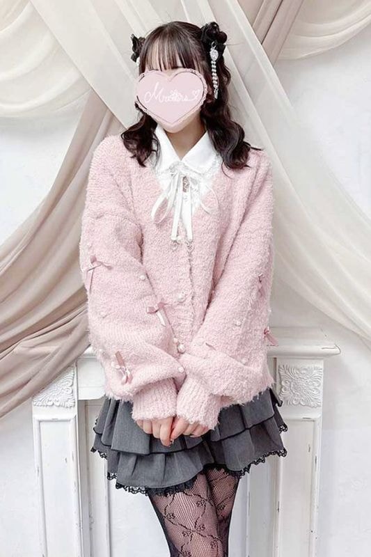 MA✽RS 初期マーズ 猫耳ファーパーカー 幾何学バラ柄　ねこ耳 セール】an meets zakka ネコ耳ファーニットイヤーマフ