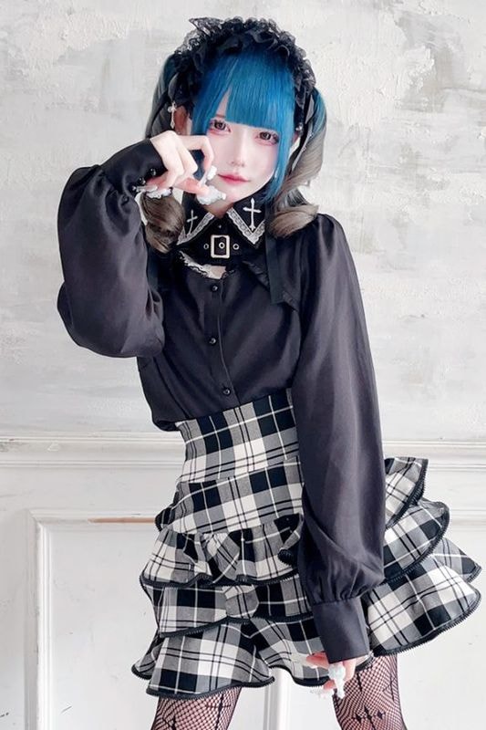 ★レア★　MARS マーズ　リボン付フリルMARSストーンロゴ柄長傘　黒✗ピンク ミルキートーンアンブレラ_POE長傘 | CRUX UMBRELLA CATALOG